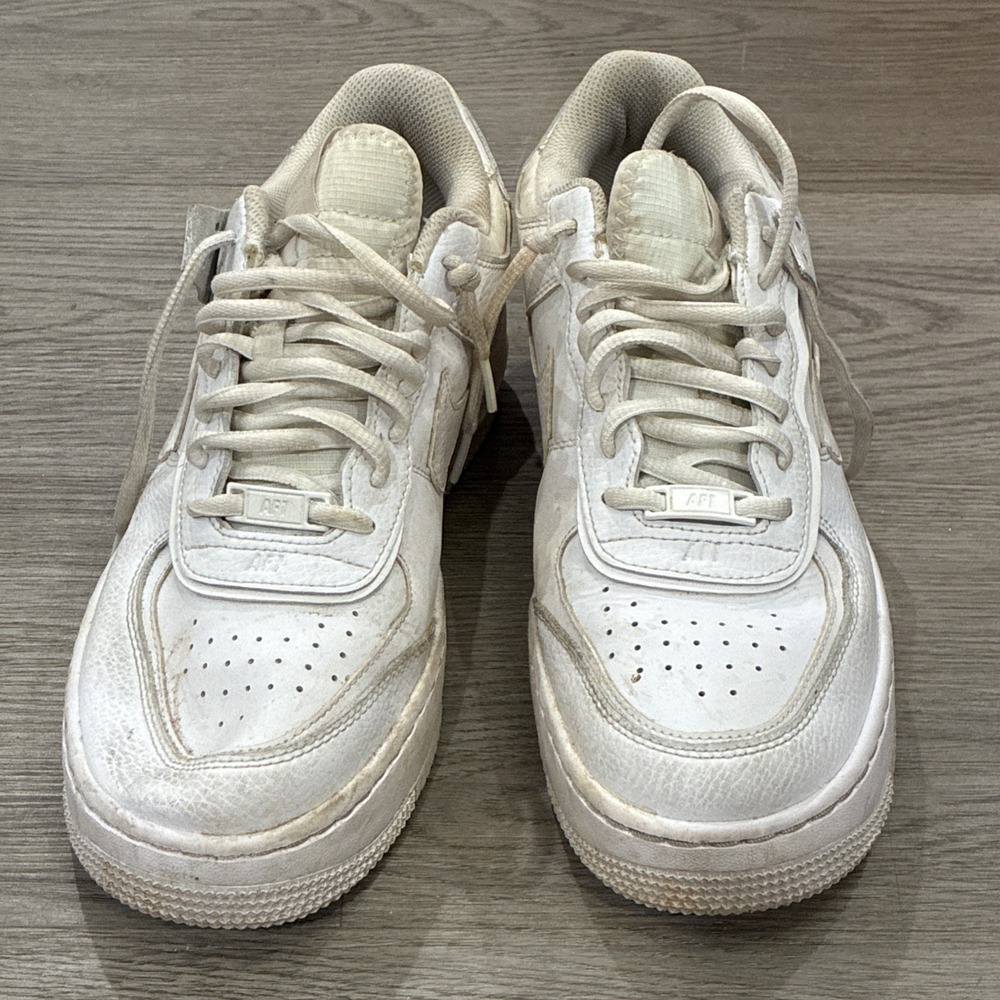 Nike Air Force 1 Shadow Triple White Sneaker Shoes Womens Size 9 - CI0919-100